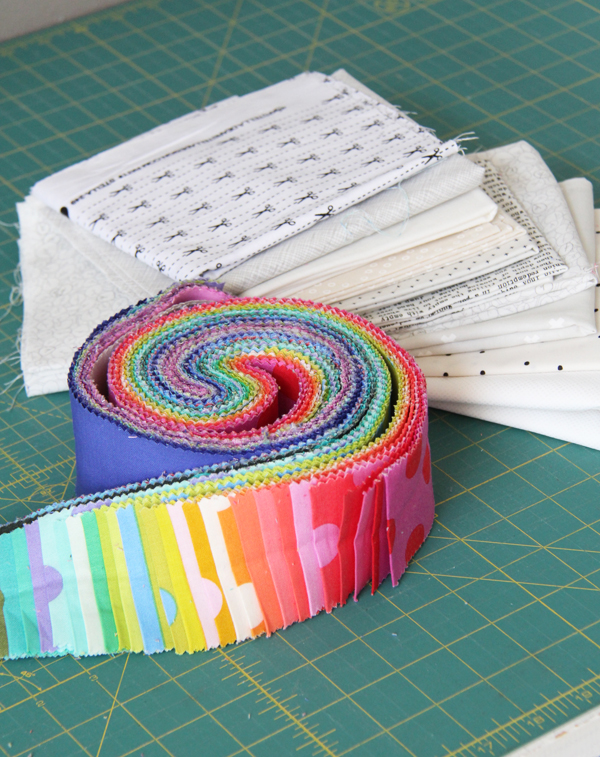 Color Pop, Jelly Roll Quilt Pattern in 5 sizes