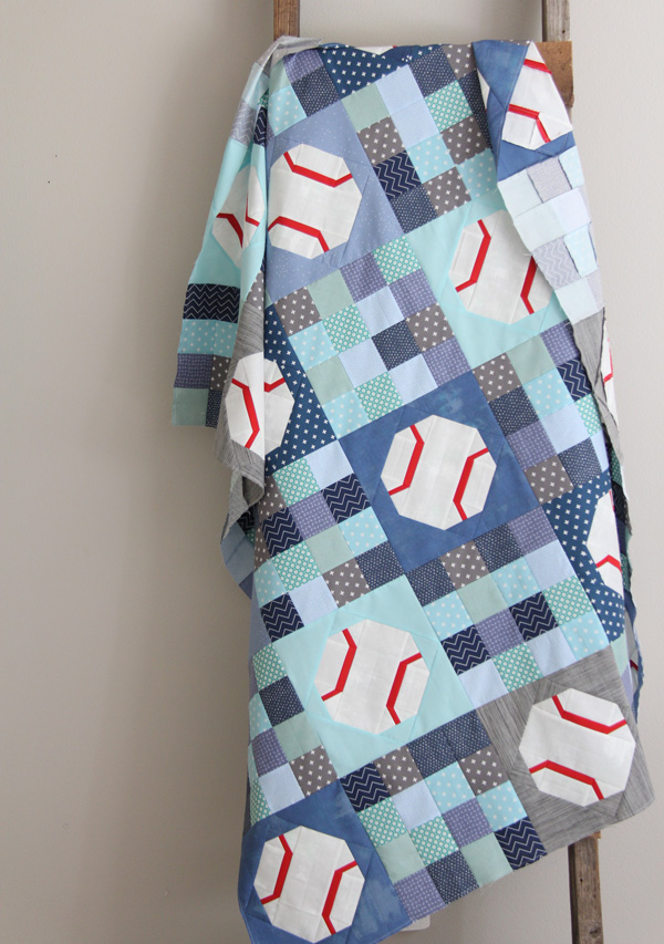 Batter Up, an easy baseball (or tennis ball) quilt pattern