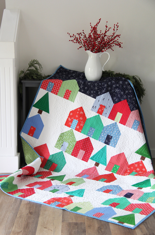 Suburbs Christmas Quilt with a Free Tree Block add on