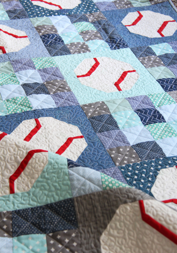 Batter Up, an easy baseball (or tennis ball) quilt pattern