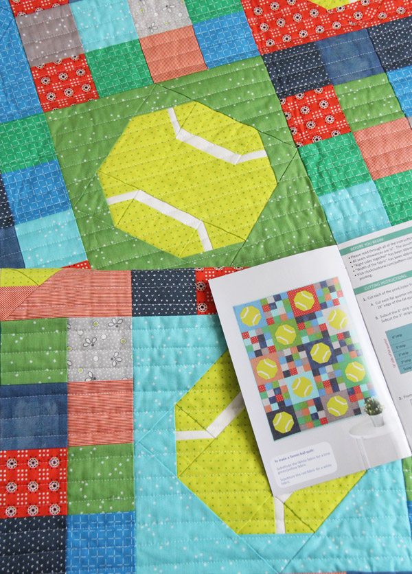 Tennis Quilt, Batter Up Pattern, Fat Quarter friendly and easy to make!