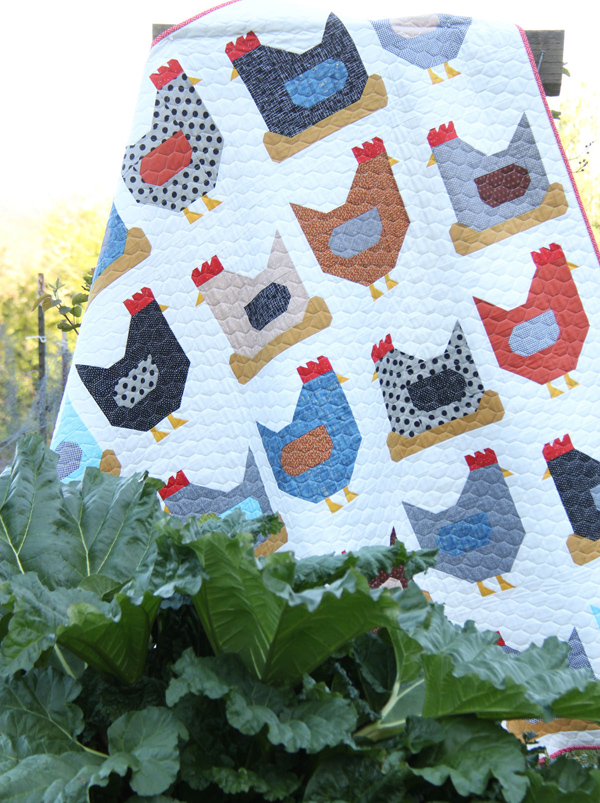 Chickens Quilt Pattern, a Fat Quarter quilt in 3 sizes