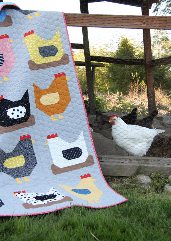 Chickens Quilt Pattern, a Fat Quarter quilt in 3 sizes