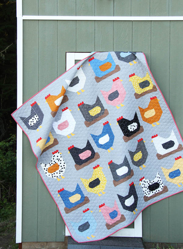 Chickens Quilt Pattern, a Fat Quarter quilt in 3 sizes