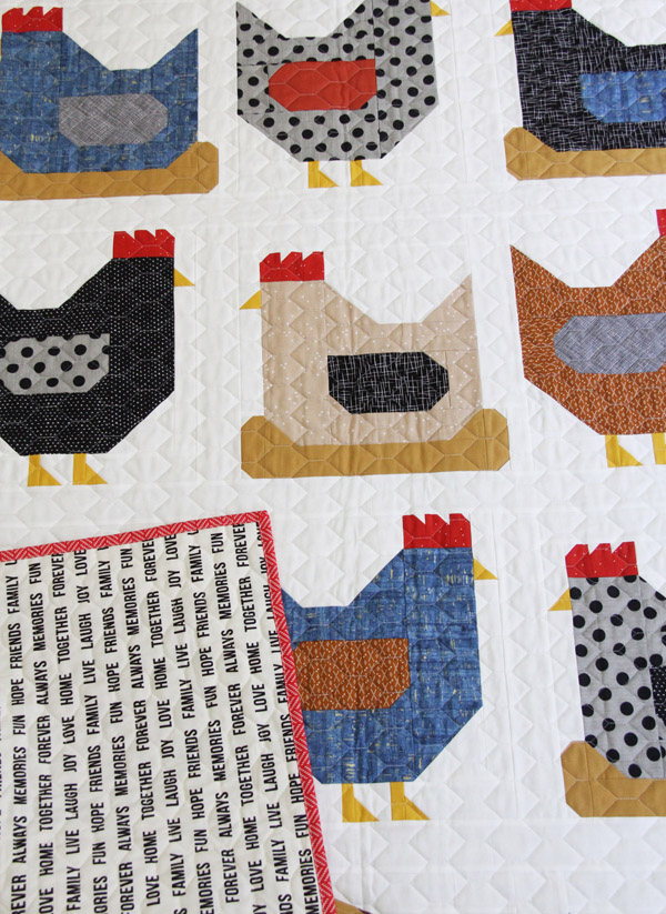 Chickens Quilt Pattern, a Fat Quarter quilt in 3 sizes