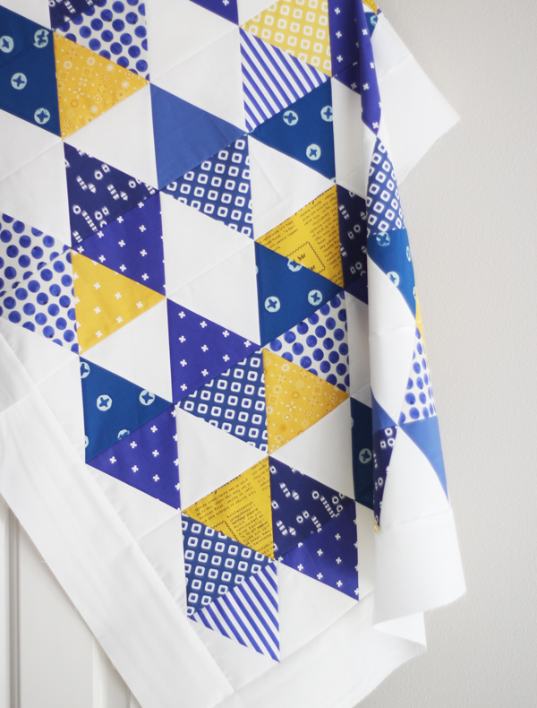 Indigo Triangle Quilt, Cluck Cluck Sew