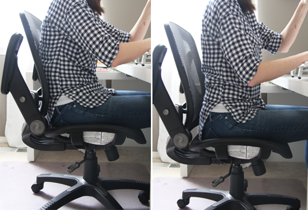 Sitting properly at a sewing machine