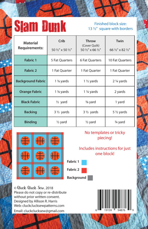 Slam Dunk Quilt Pattern